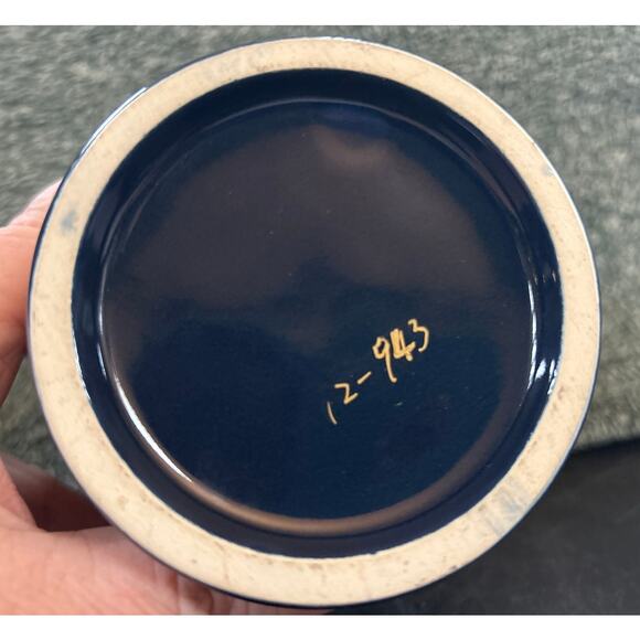 Apothecary Jar Dark Blue and Gold Eli Lilly Numbered Vintage - Picture 8 of 8